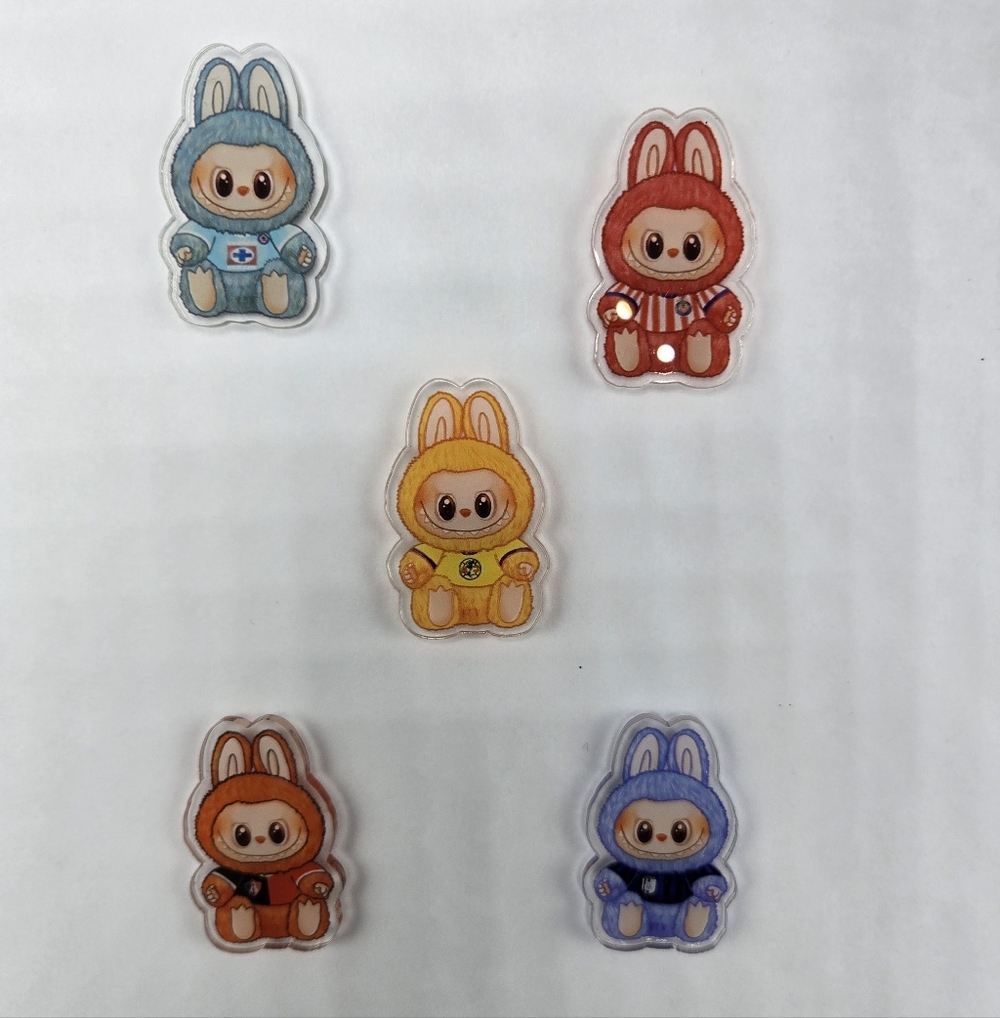 Set of 5 Labubu Magnets The Monsters Pop Mart Handmade Fridge Office Decor OOAK